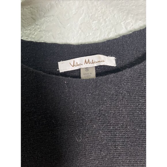 Vila Milano Sweater Top Womens S Black Textured Knit Ribbed Thermal Cozy Classic - Picture 4 of 8
